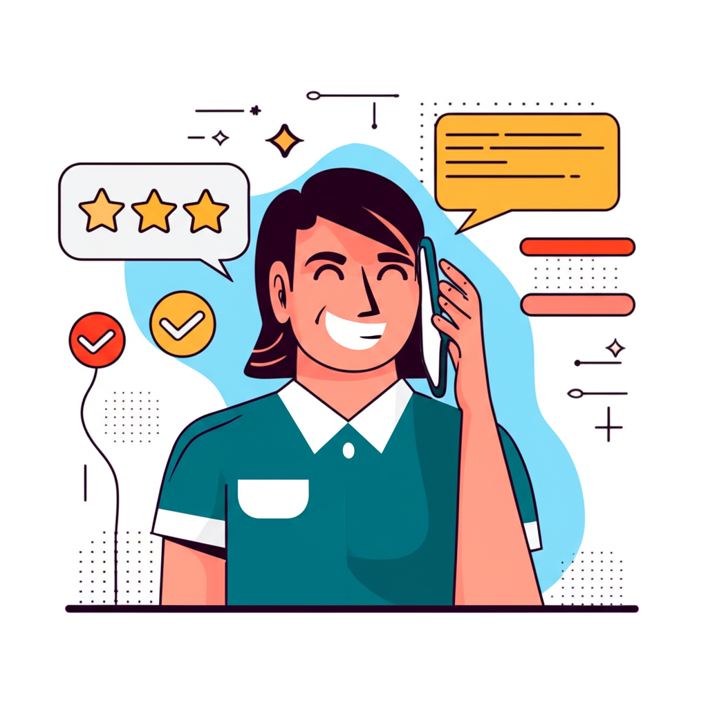 Pessoa feliz conversando ao telefone recebendo atendimento